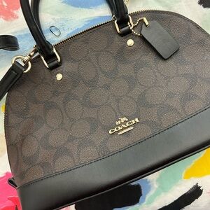 Coach Brown and Black Signature Handbag